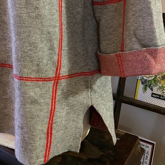 Women's Tahari Gray and Red Striped Sweater - Picture 6 of 12